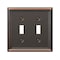 Amerelle Amerelle Chelsea Aged Bronze 2 gang Stamped Steel Toggle Wall Plate 1 pk 149TTDB - alternate 1